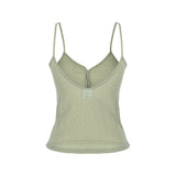 SEETHROUGH BUTTON SLEEVELESS_Khaki