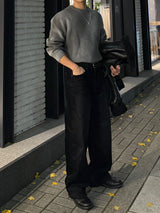 Tei velvet wide denim pants