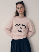 MAISON DE ROLA エンブロイダリーニット ピンク