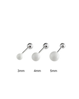 3, 4, 5mm ボールピアス (ホワイト)