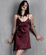 Rose Lace Slip Dress #Wine