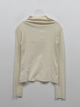 ベルベットシースルーモックネックTシャツ