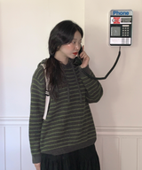 Milk Stripe Dangara Striped Hooded Knitwear