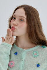 Petal Knit Cardigan [Mint]
