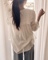 Milka dot frill blouse