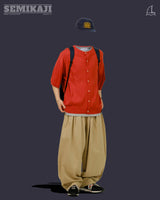 GE Crew Neck Easy Half Cardigan
