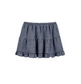 April Banding Check Mini Skirt Navy