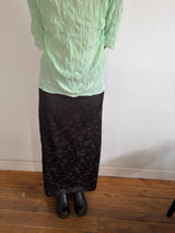 floral satin skirt