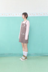 ドーリーボタンミニドレス (BROWN)