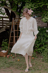 Carrot ribbon skirt_ivory