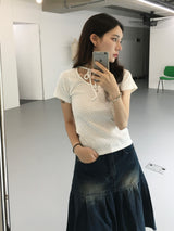 メリードットリボンクロップTシャツ (3c)