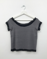 ラスレースオフショルダーTシャツ(3color)