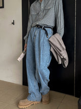 Libern tuck denim pants