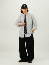 ST Basic Oxford Overfit Stripe Shirts