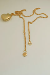 Memory heart locket necklace (Gold) 