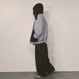 layered deconstructed denim pants_black