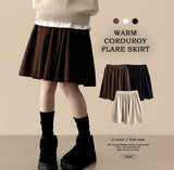Rose waistband corduroy midi skirt