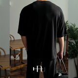 [HFORUS MADE]Forus Uネックハーフスリーブス イン ブラック