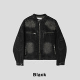 Motorick cut-out patch biker denim jacket