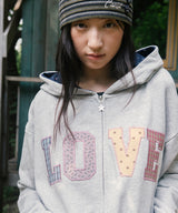 APPLIQUE LOVE ZIP UP HOODIE(CV2GFFM486A)