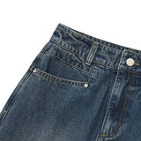 VINTAGE CARGO DENIM LONG SKIRT [DARK BLUE]