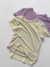 Tencel Round Short Sleeve T-shirt
