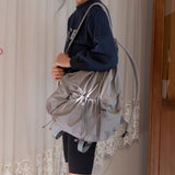 DRAWSTRING NYLON BACKPACK LIGHTGRAY