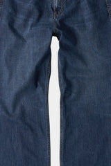 ルーズストレートバイカーデニムパンツ (Washed Navy)