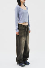Pasrty Brown Washed Denim