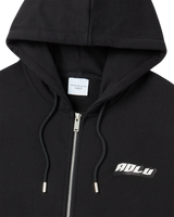 25FW OVERLAPPING HOODIE ZIP UP BLACK