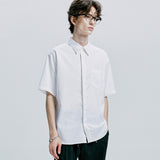 [SLIMTIE SET]fine twill tip half shirt white