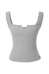Basic rough tank top - gray