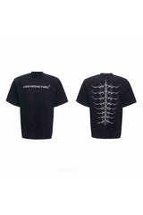スタッディドエンブロイダードスパインコットンTシャツ