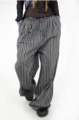 pleats stripe banding pants(3color)