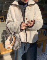 Bigget Collar Wool Mustang Fur Jacket