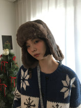 Kyoka Winter Leather Trooper Hat (3color)