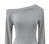 Tino Basic Unbalanced Shoulder Long Sleeve