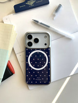 [MADE]ディープグリーンドット エポキシ シルバー MagSafe iPhoneケース