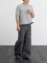 Slub damaged crop long sleeves 3color