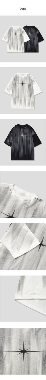 [UNISEX] Dirty washing star half t-shirts (2color)