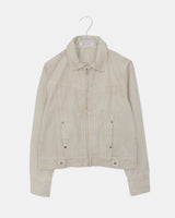 [MADE] Bather Eyelet Seam Detail Collar Washed Cotton Jacket