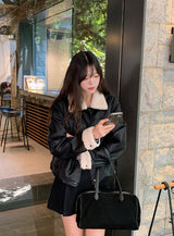 #BY Boa Collar Leather Blouson (2color)