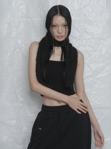 [mnem] ピュアボレロファーカーディガン (black)