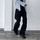 Curved Stitch Wide Trousers