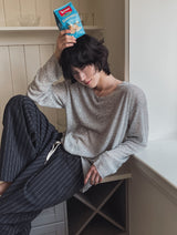 Noah Linen Boat Neck Long Sleeve Knit