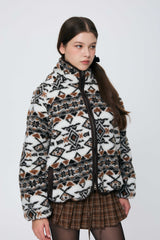 NORDEN FLEECE JACKET / BROWN