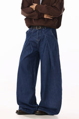 Vintage Pleated Wide Jeans