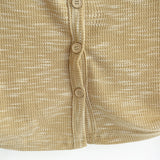 String wrap button short sleeve cardigan top 231216035