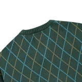 XTK171 Argyle V-Neck Pullover Knit (GREEN)