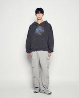 25FW BASKET BALL PIGMENT WIDE HOODIE CHARCOAL